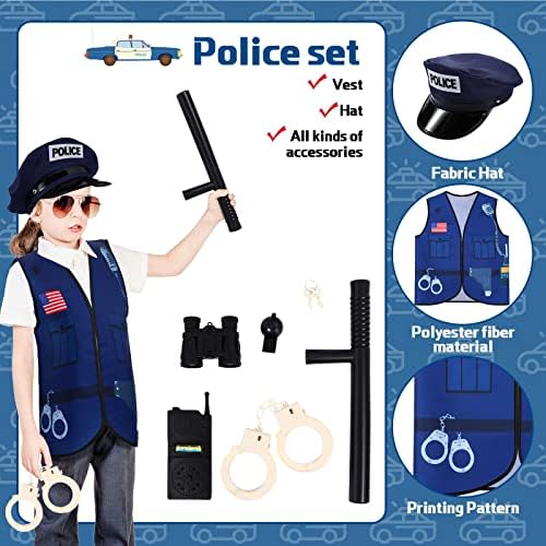 Bonuci 3-7 Years Kids Police Fireman Worker Costumes Set Toys Games
