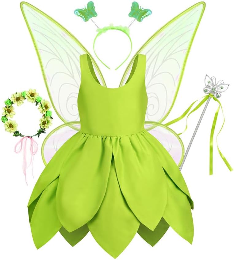 Princess model Green Dress with Wings Toddler Halloween Costume