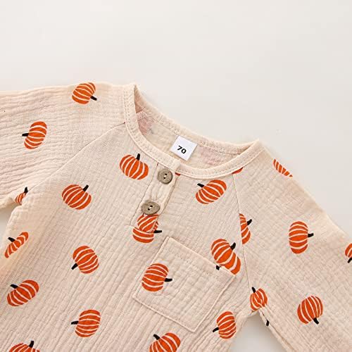 Halloween Baby Boy Girl Outfit Pumpkin Long Sleeve Onesie Romper Jumpsuit