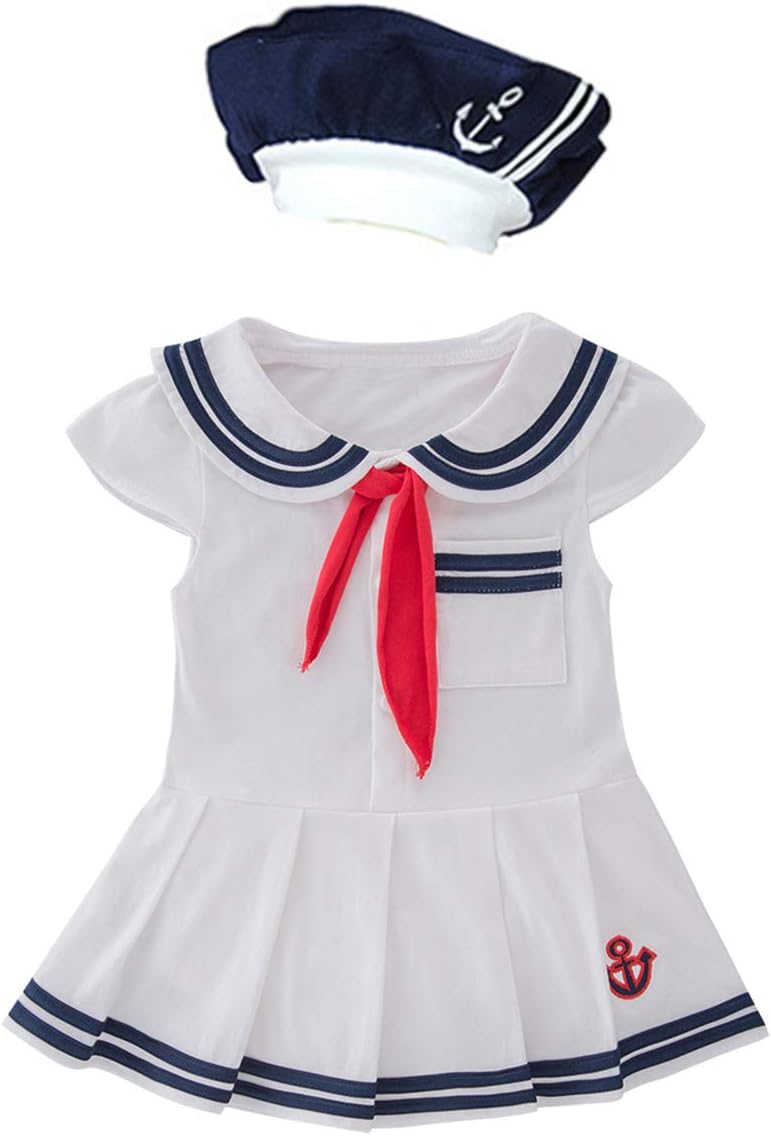 Sailor Suit Jumpsuit for Baby Girls - Nautical Unused
