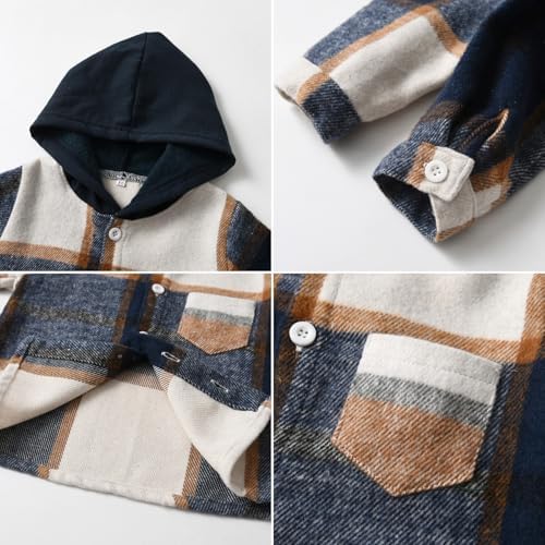 Little Toddler Boys Cotton Plaid -Hoodies beenpdLEXE