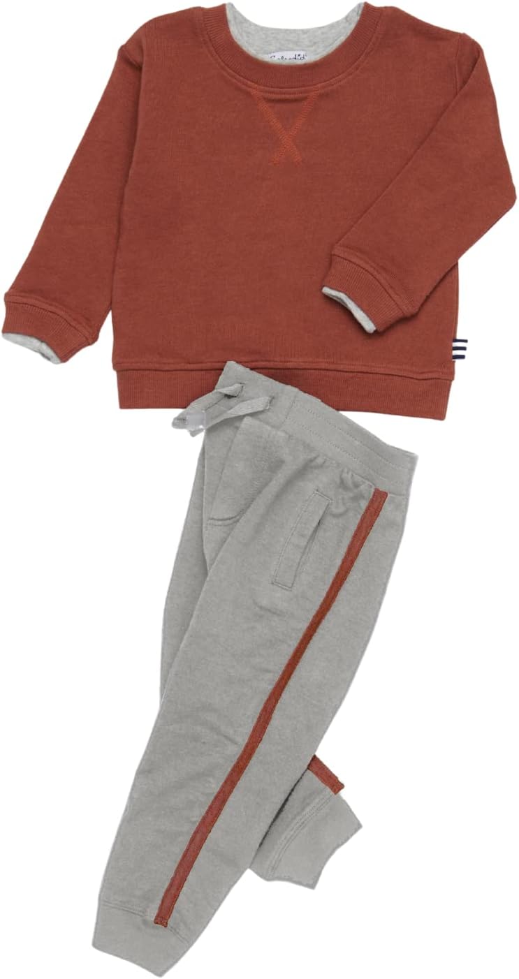 Splendid Boys Rustic Long Sleeve Crew Neck Sweatshirt and Pants Set
