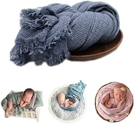 Coberllus Baby Mesh Blanket Photography Props Blue