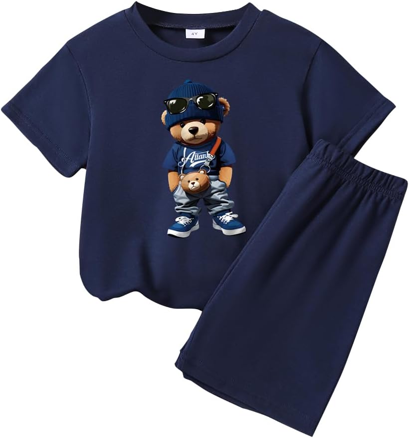 Nivne Tco - Cartoon Print Toddler Boy Outfit 2-7T