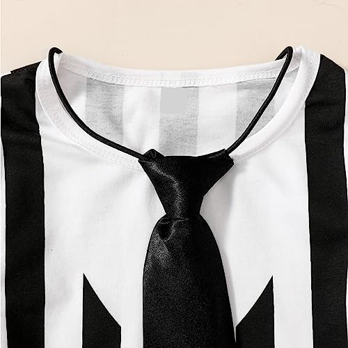 Toddler Halloween Outfit Black and White Striped Halloween 2024