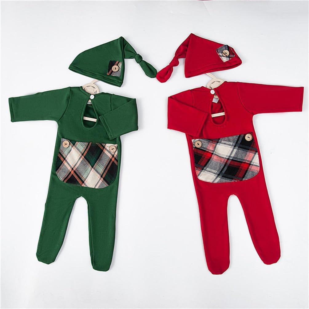 Newborn Baby Christmas Hat Legging Set for Photography