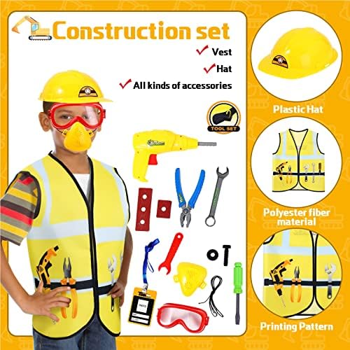 Bonuci 3-7 Years Kids Police Fireman Worker Costumes Set Toys Games