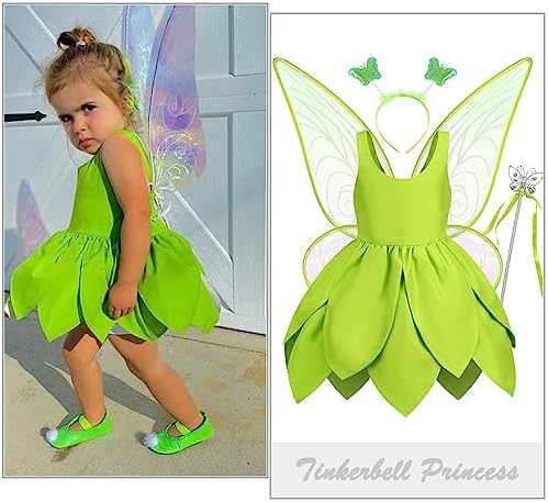 Princess model Green Dress with Wings Toddler Halloween Costume
