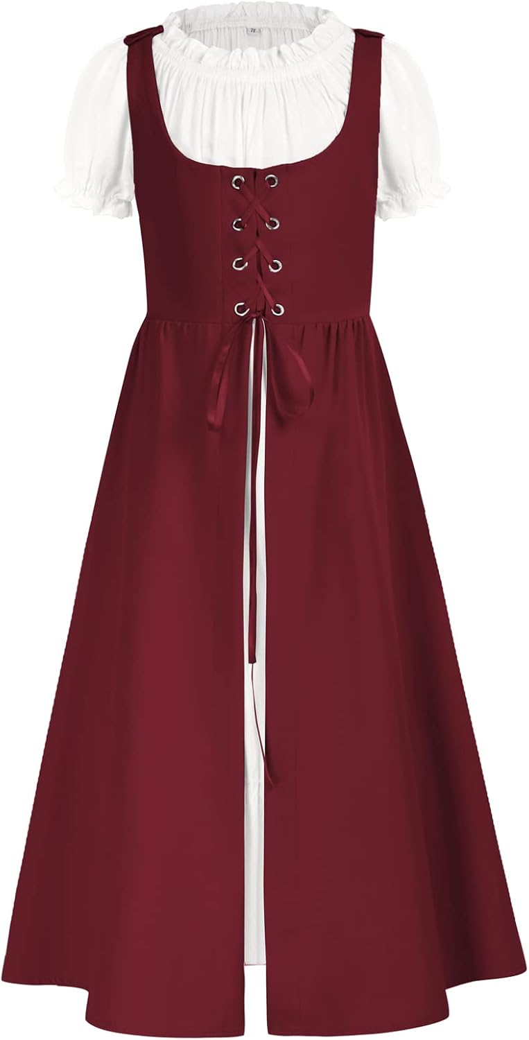 Girls Medieval Princess Dress Up Two-Piece Costume - Renaissance Party Rental