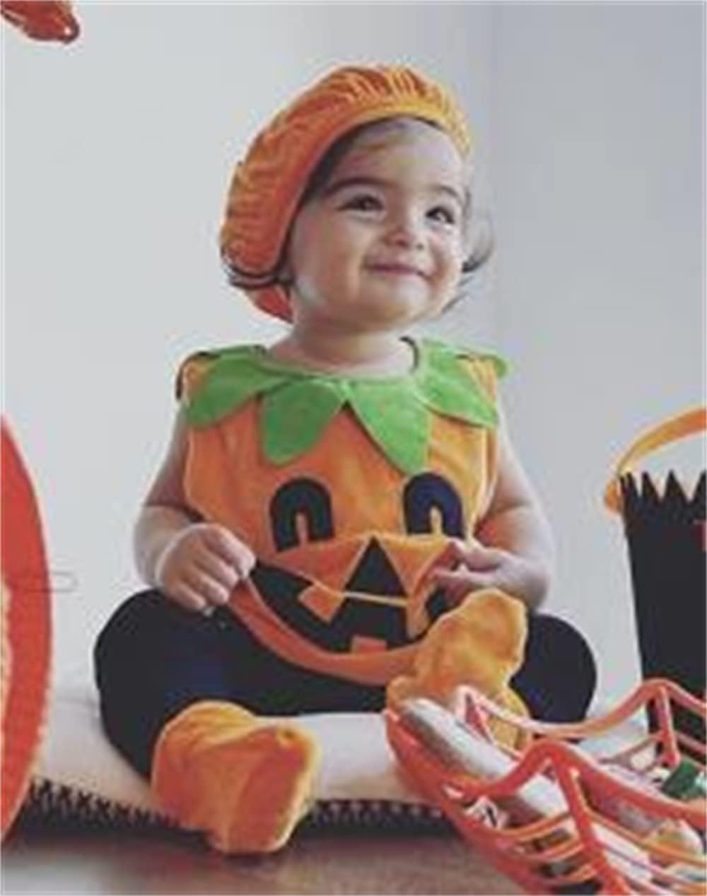 OneFlow Halloween Pumpkin Romper Set Spooky Cozy for Babies