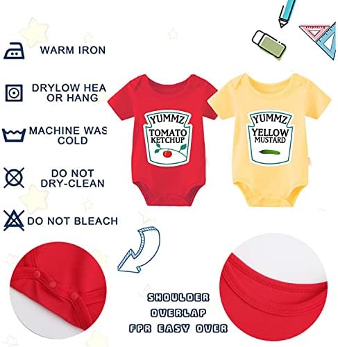 Unique Ketchup Mustard Baby Twins Bodysuit for Kids