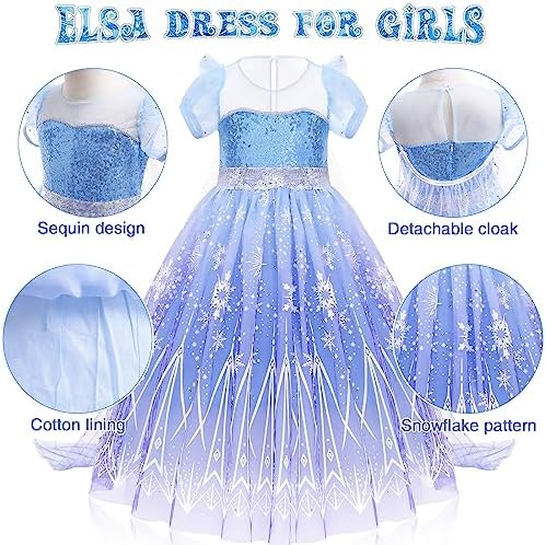 Princess Dress Up for Girls - Snow Queen Costume with Accessories