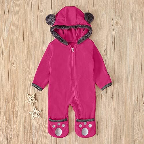 AnFeng Kids Winter Romper Cartoon Boys 2-7 Years Hot Pink Unisex Lightweight