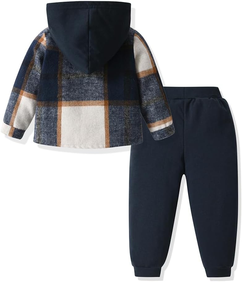 Little Toddler Boys Cotton Plaid -Hoodies beenpdLEXE