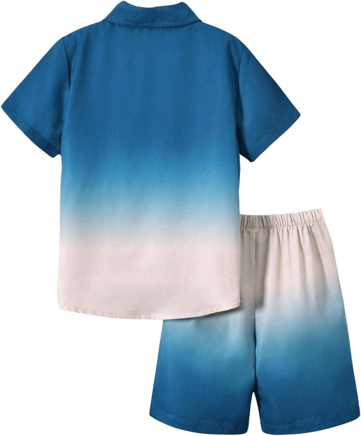 imiters- boys summer ombre set with button-up shirts and shorts