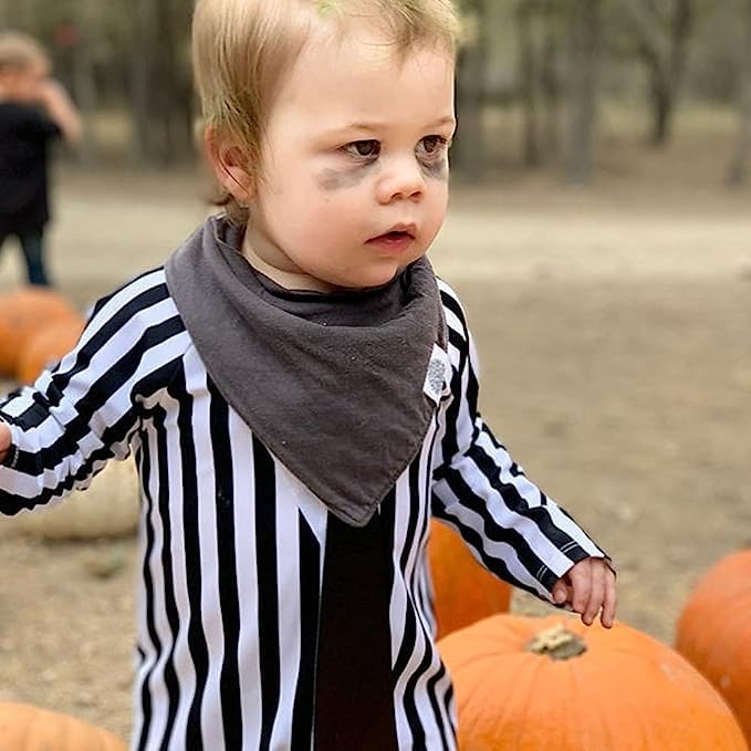 Toddler Halloween Outfit Black and White Striped Halloween 2024
