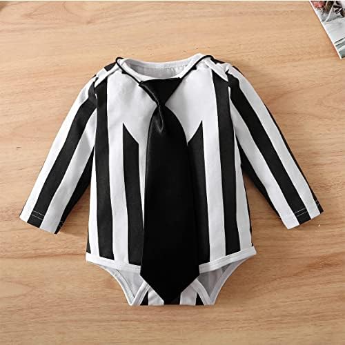 XElement Halloween-Bapedoo Black White Striped Newborn Halloween Costumes