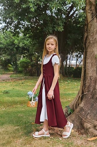 Girls Medieval Princess Dress Up Two-Piece Costume - Renaissance Party Rental