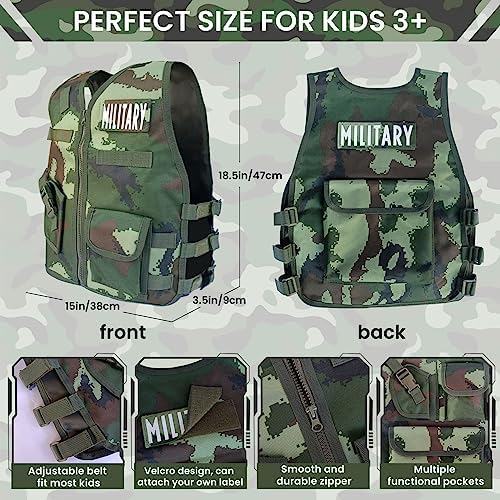 ZIRSENG Kids Army Costume Set 20 Piece Halloween Christmas Gift for Kids