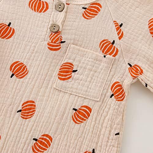 Halloween Baby Boy Girl Outfit Pumpkin Long Sleeve Onesie Romper Jumpsuit