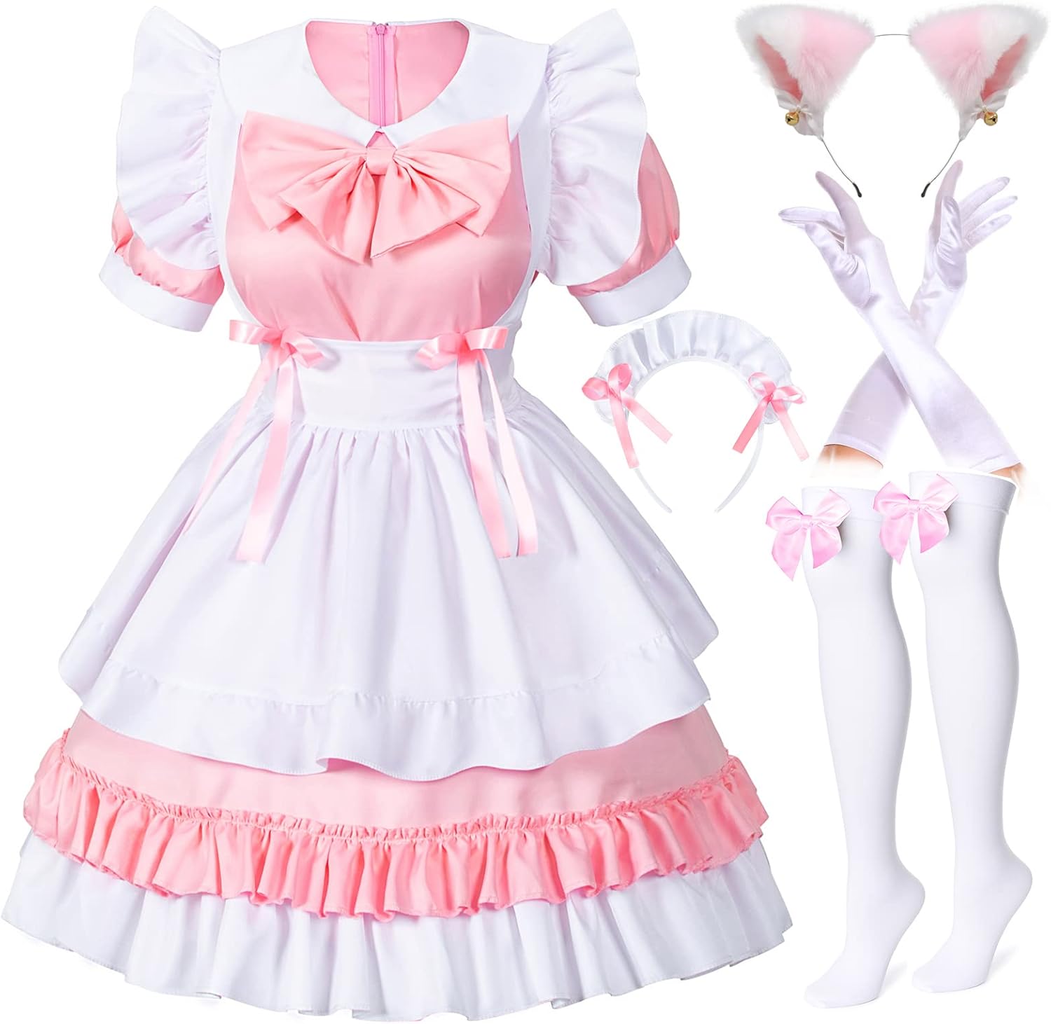 Kawaii Anime French Maid Costume Set for Girls