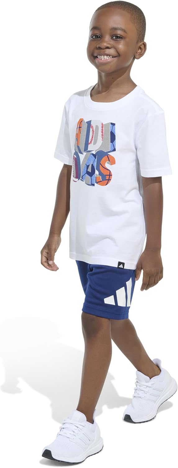 Adidas Boys Short Sleeve Tee Shorts Set