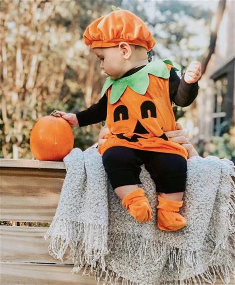OneFlow Halloween Pumpkin Romper Set Spooky Cozy for Babies