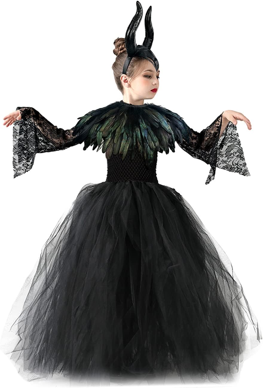Elegant Princesspronza Princess Lace Tutu Tulle Dress for Halloween
