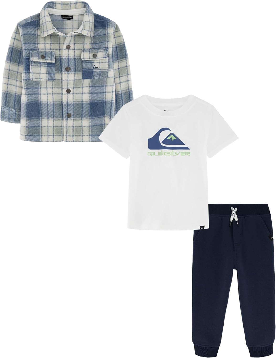 boys Quiksilver Winter Fleece Shacket Pants Set