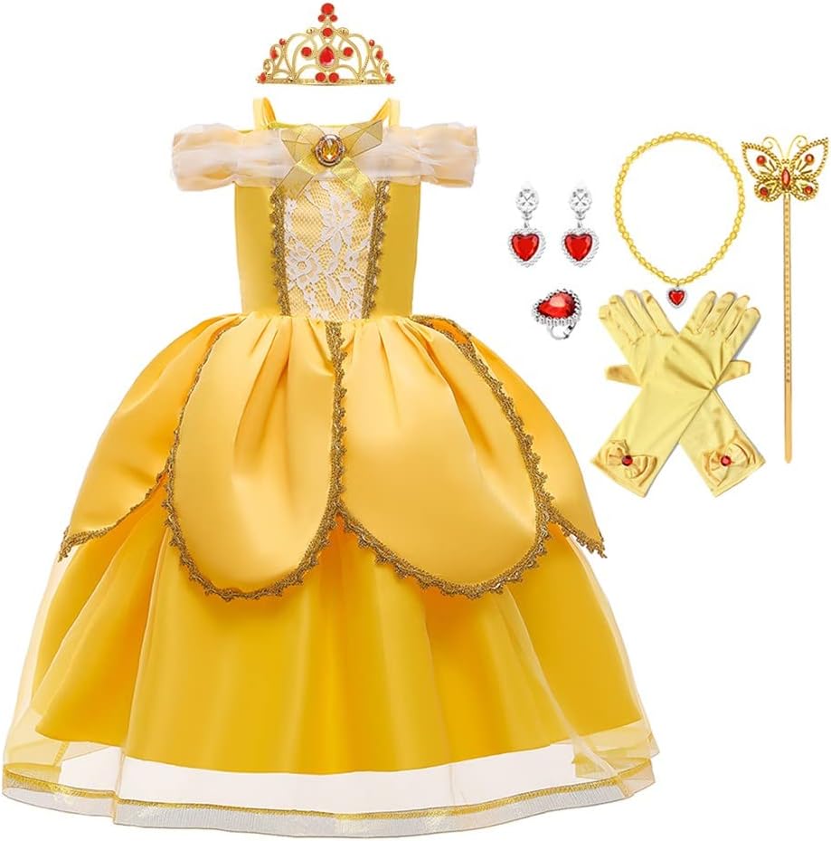 Elegant Princess Beauty and the Beast Dress Halloween Costume