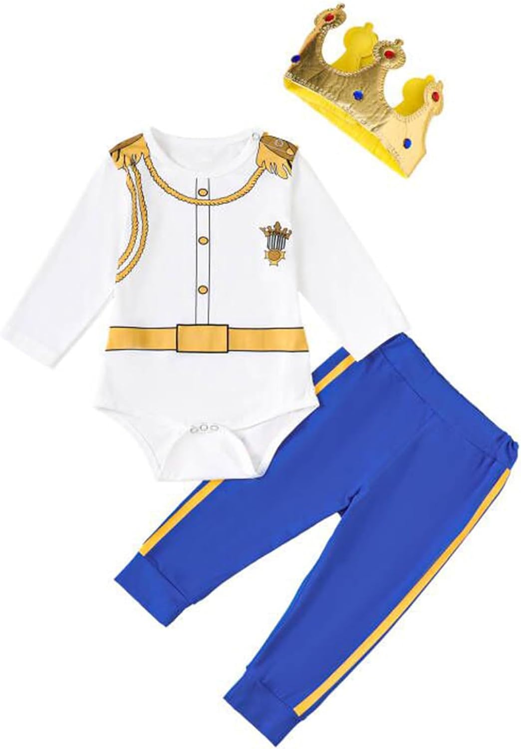 Prince Charlton Baby Costume Outfit with Crown Hat