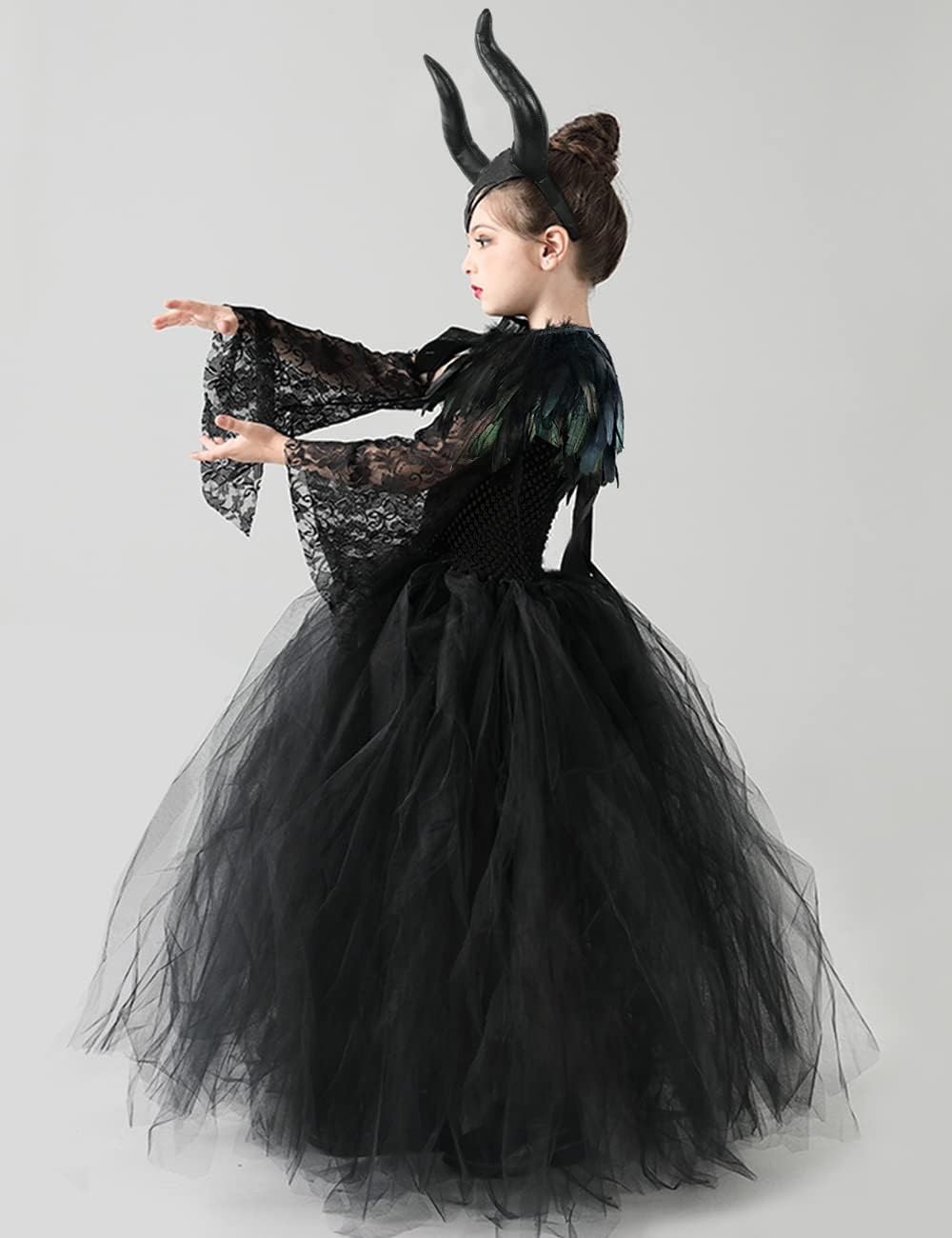 Elegant Princesspronza Princess Lace Tutu Tulle Dress for Halloween