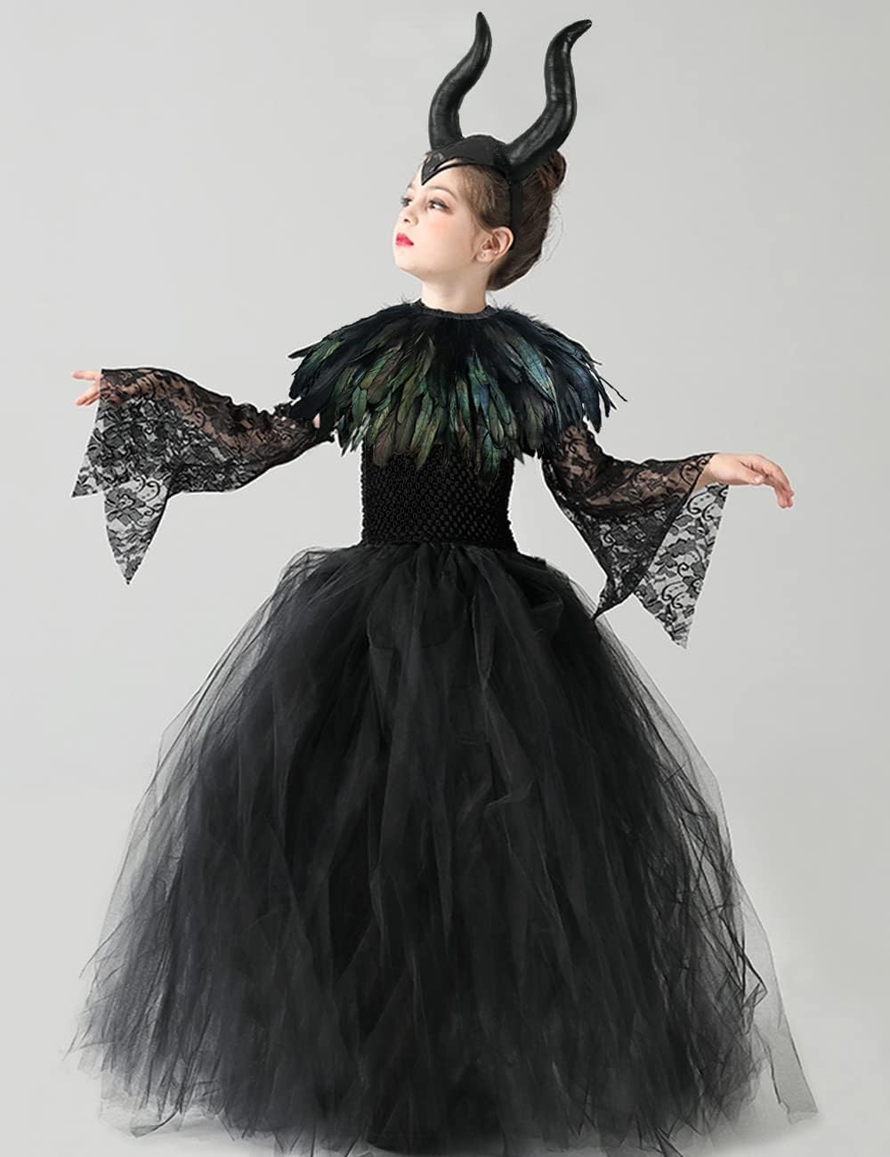 Elegant Princesspronza Princess Lace Tutu Tulle Dress for Halloween