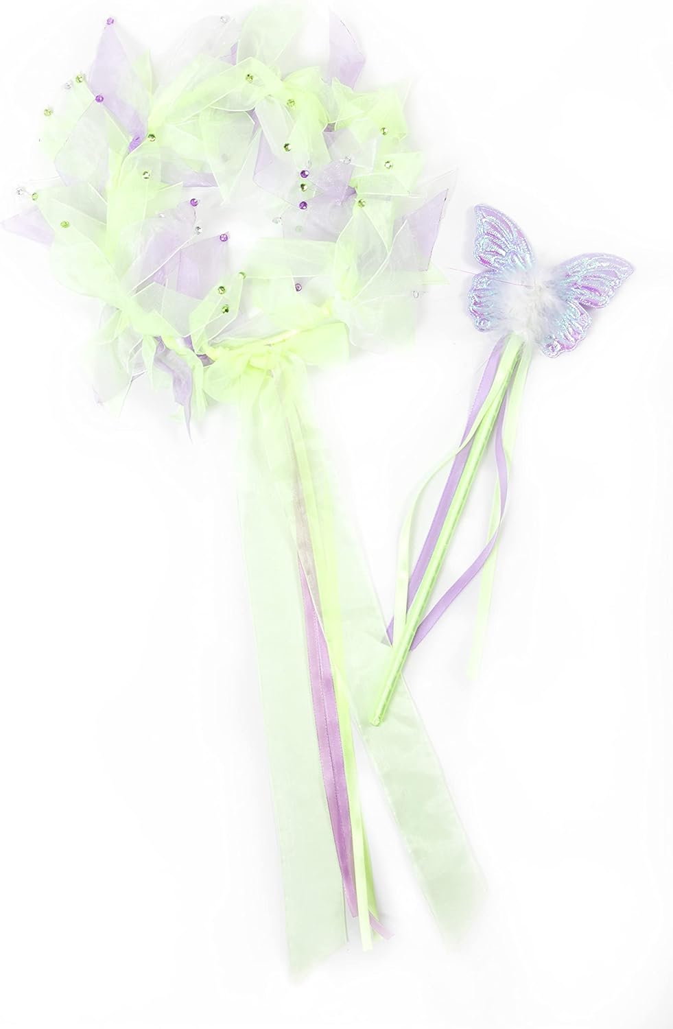 Fairy Princess Costume Set Tinkerbell Dress with Wings Halo and Wand