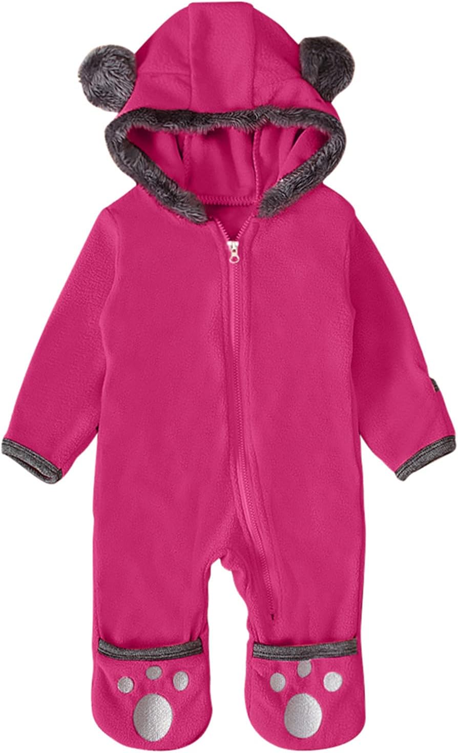 AnFeng Kids Winter Romper Cartoon Boys 2-7 Years Hot Pink Unisex Lightweight