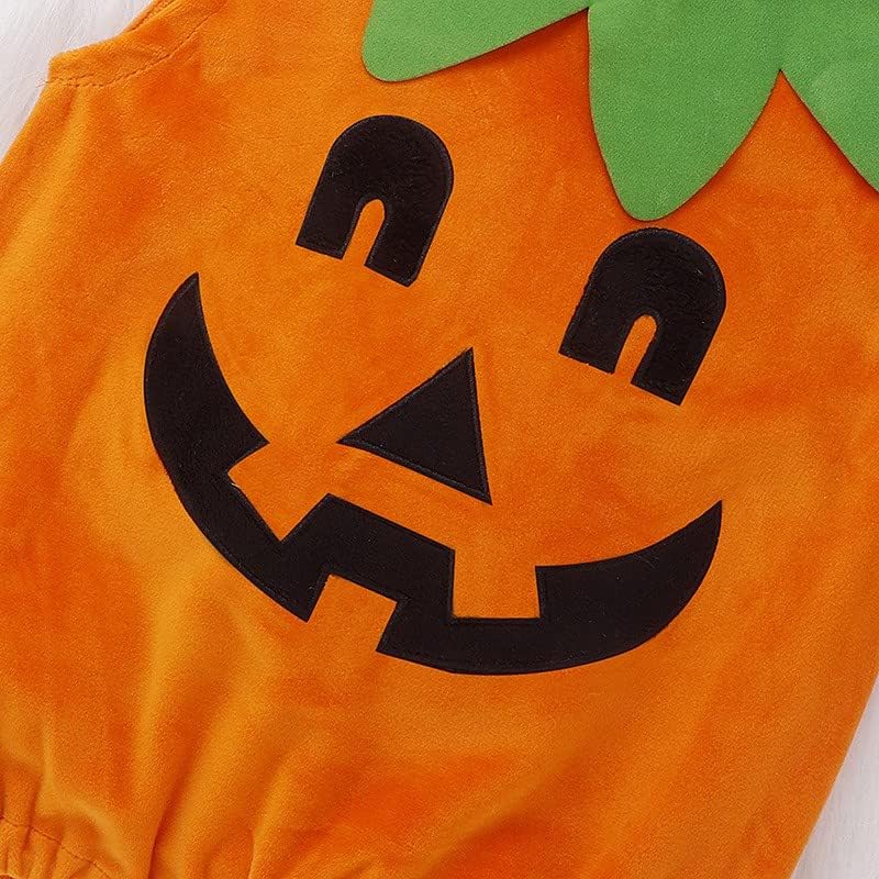 metallic orange Halloween pumpkin costume for baby boys girls