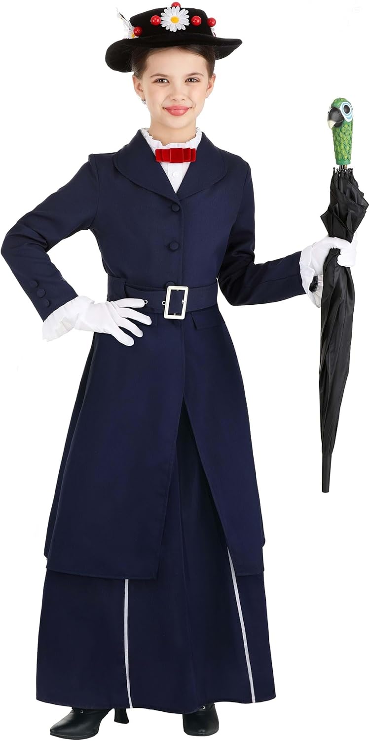 bwDis Disney Mary Poppins Halloween Costume Nanny Gown for Girls