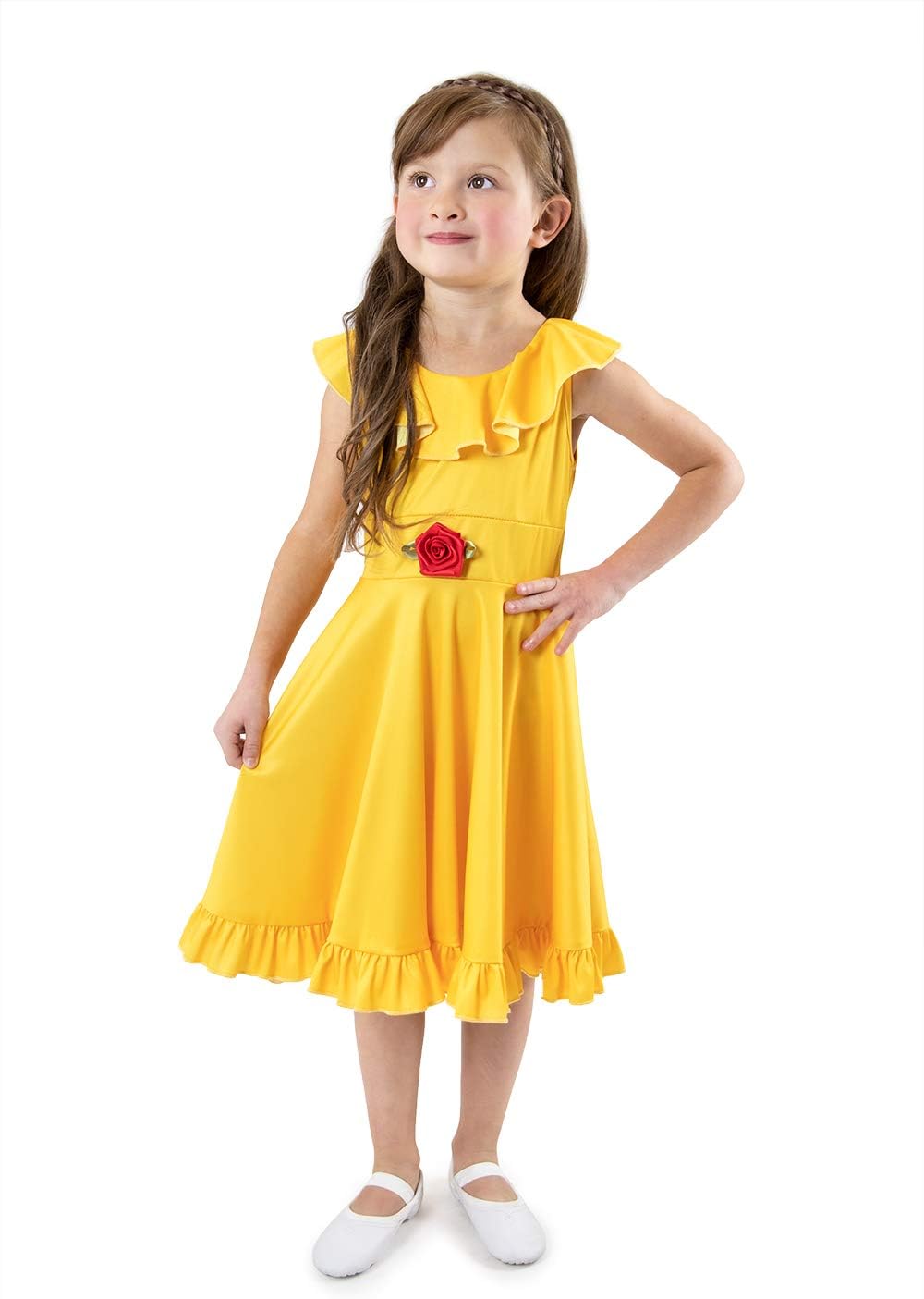 Bright Cheerful Yellow Twirl Princess Dress for Girls