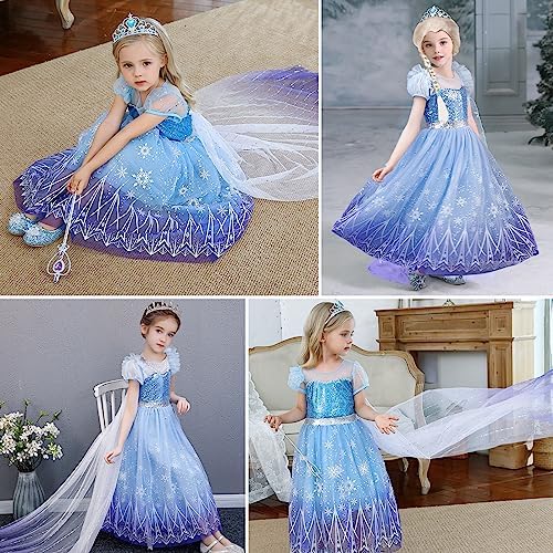 Princess Dress Up for Girls - Snow Queen Costume with Accessories