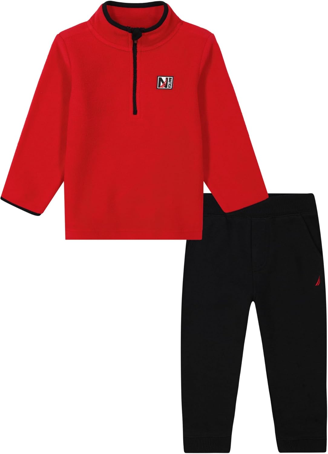 Nautica Boys Polar Fleece 12 Zip Jogger Set - Lightweight Beanie Longline Joggers