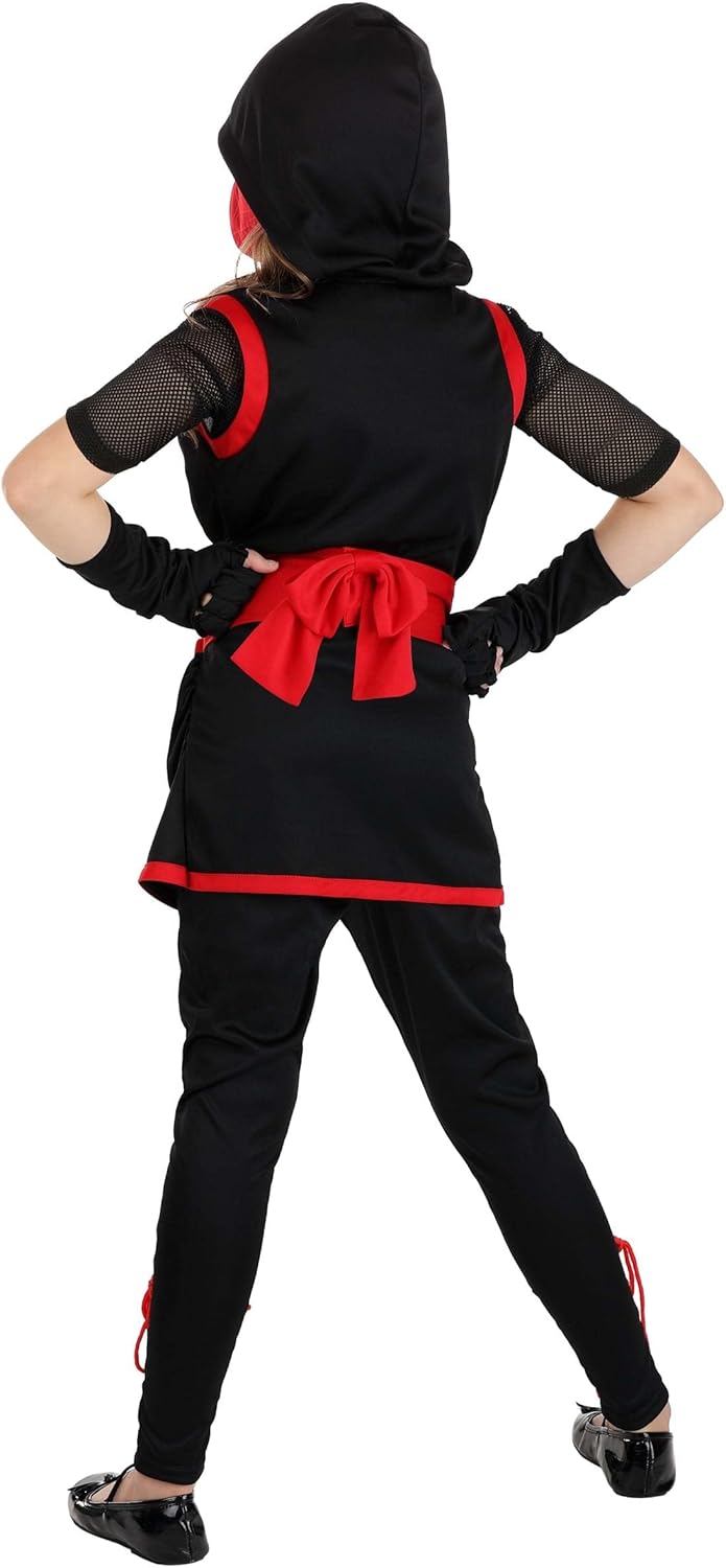 Chic Fun Girls Stealth Ninja Costume Black Red