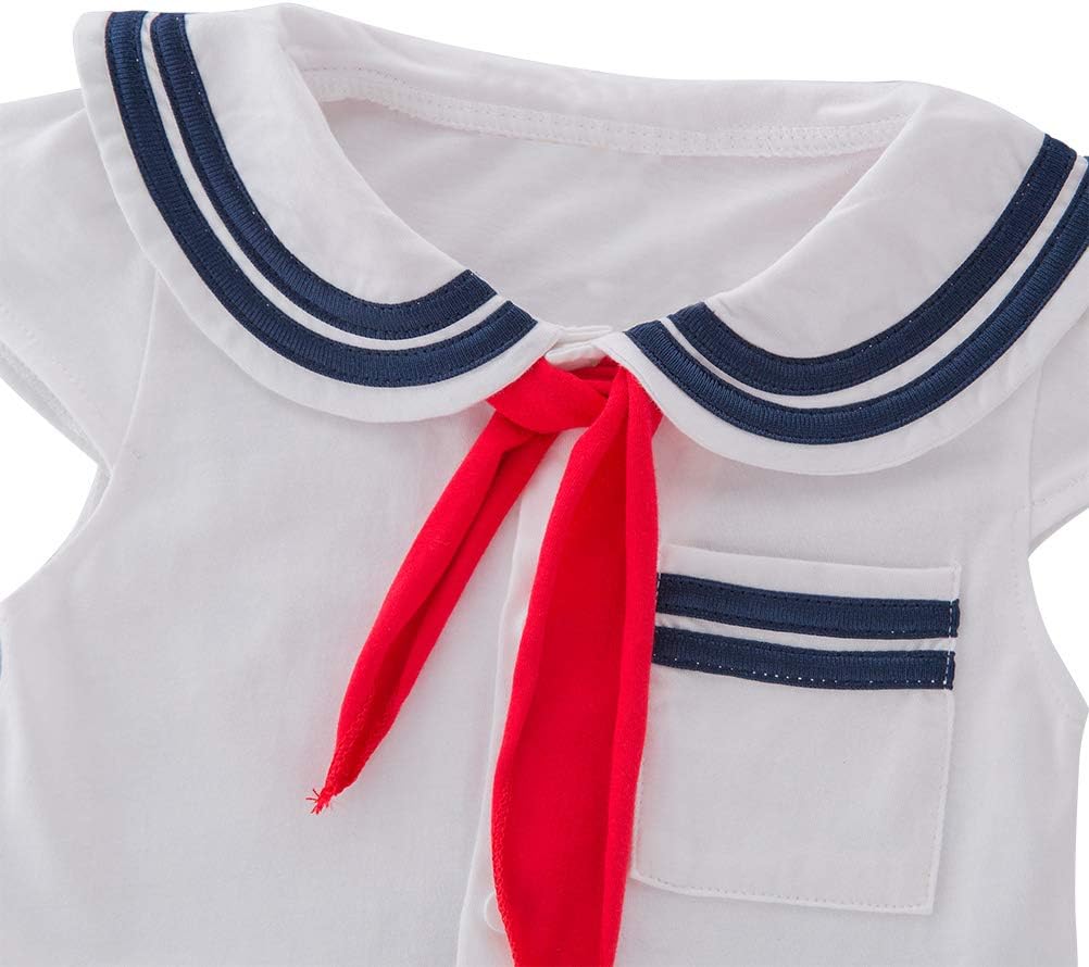 Sailor Suit Jumpsuit for Baby Girls - Nautical Unused