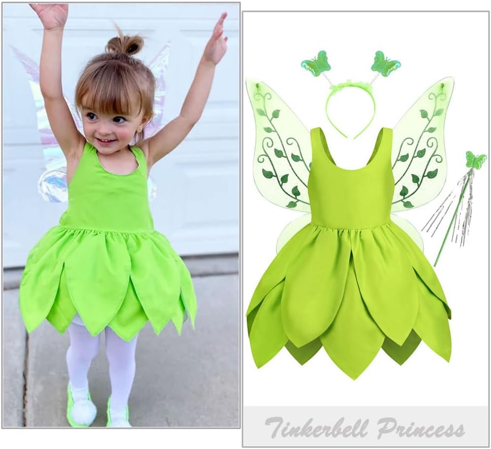 Princess model Green Dress with Wings Toddler Halloween Costume