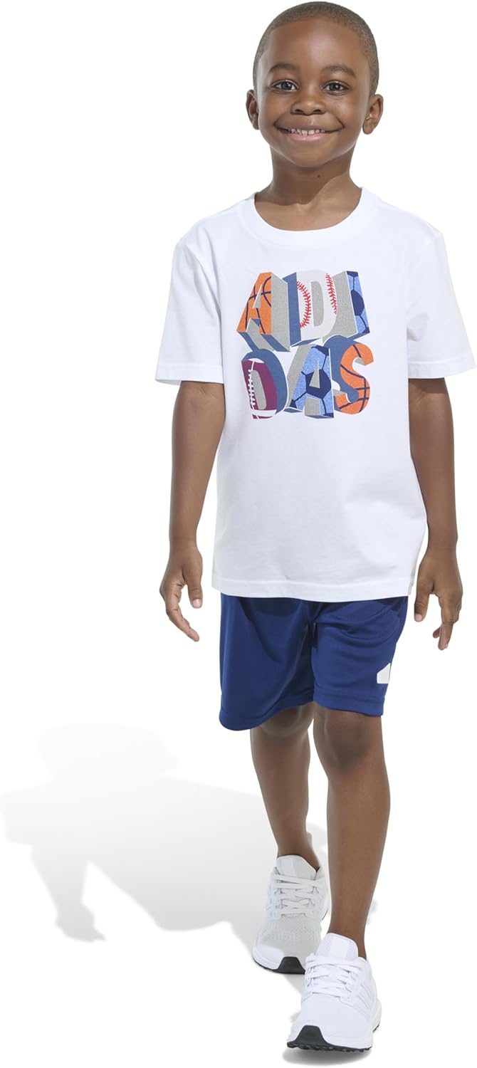 Adidas Boys Short Sleeve Tee Shorts Set