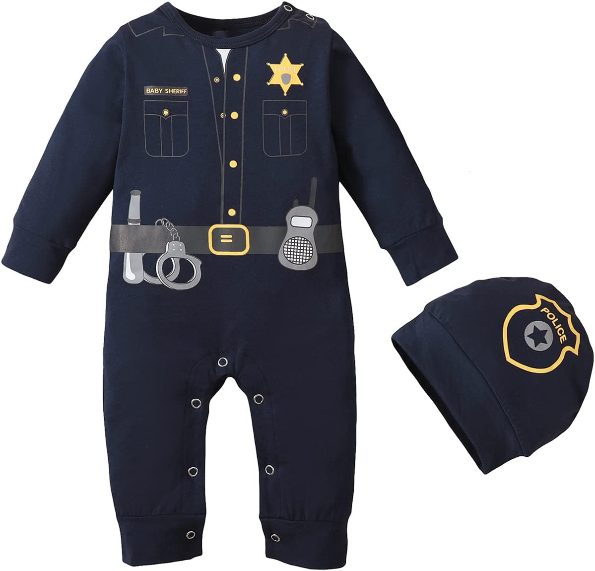 Newborn Boy Girl Halloween Police Costume Romper