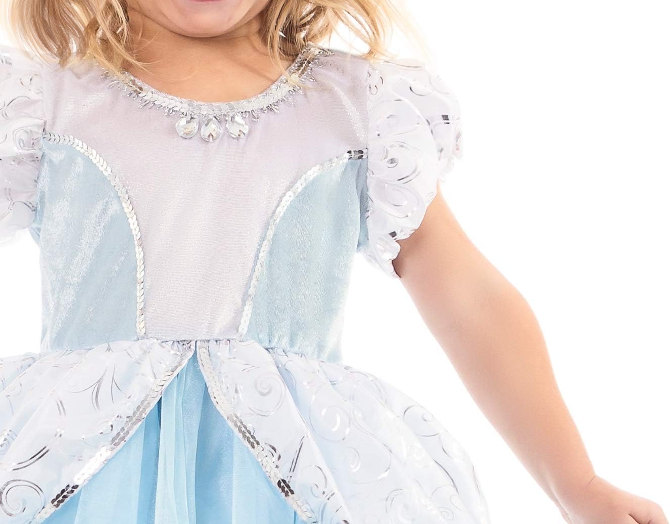 Little Adventures Deluxe Cinderella Princess Dress up Costume for Girls