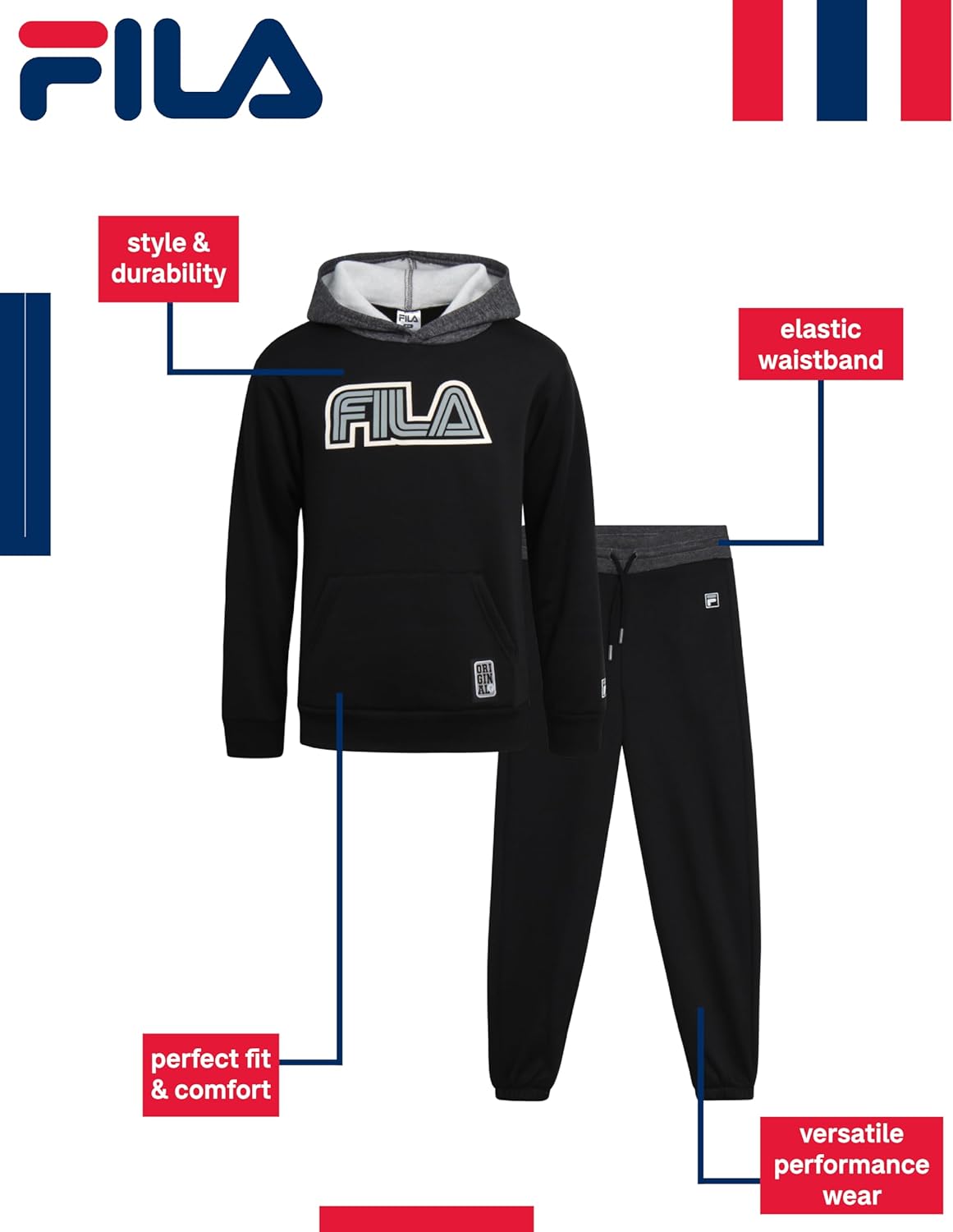 Fila Boys Sleek Activewear Set Perfect for Winners at Heart
