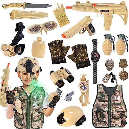 ZIRSENG Kids Army Costume Set for Halloween More