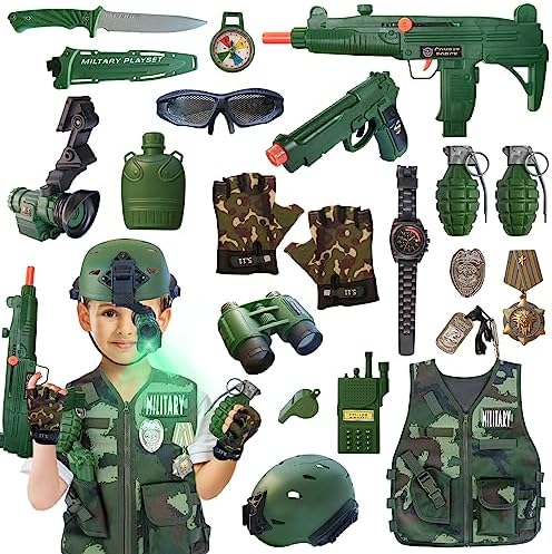 ZIRSENG Kids Army Costume Set 20 Piece Halloween Christmas Gift for Kids