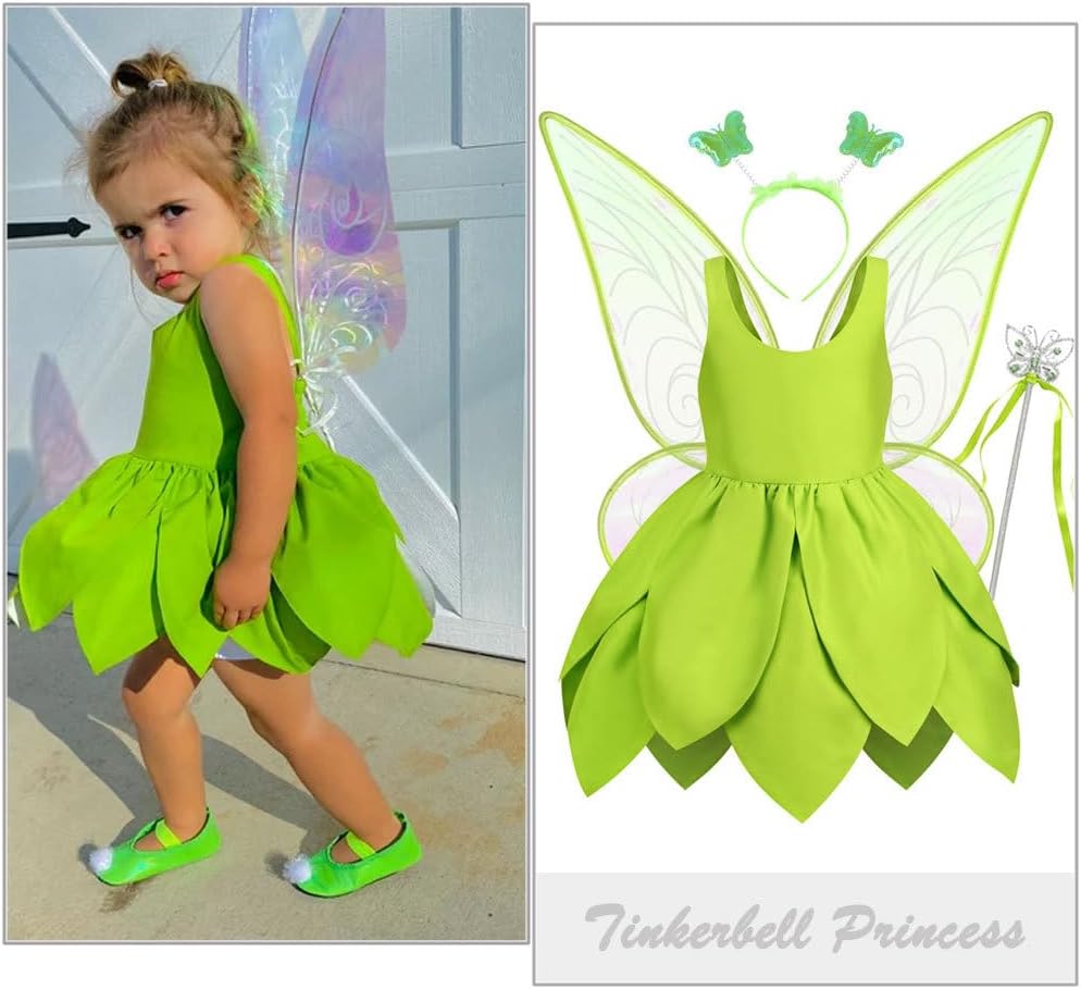 Princess model Green Dress with Wings Toddler Halloween Costume